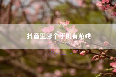 抖音里哪个手机有游戏