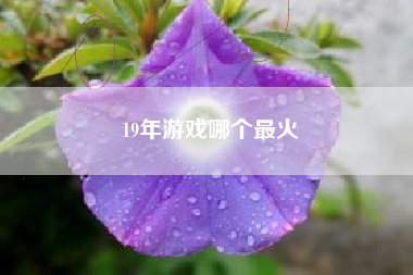 19年游戏哪个最火