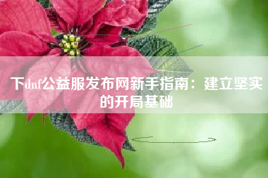 下dnf公益服发布网新手指南：建立坚实的开局基础