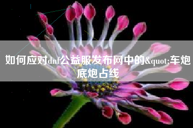 如何应对dnf公益服发布网中的"车炮底炮占线