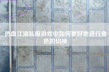 热血江湖私服游戏中如何更好地进行角色的切换