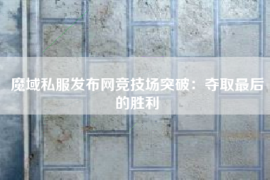 魔域私服发布网竞技场突破：夺取最后的胜利