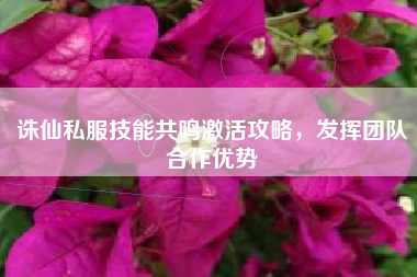 诛仙私服技能共鸣激活攻略，发挥团队合作优势