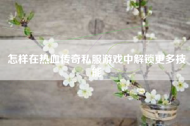怎样在热血传奇私服游戏中解锁更多技能