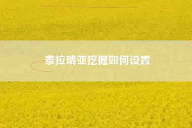 泰拉瑞亚挖掘如何设置