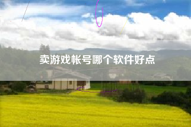卖游戏帐号哪个软件好点