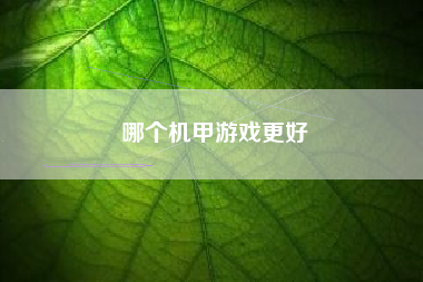 哪个机甲游戏更好