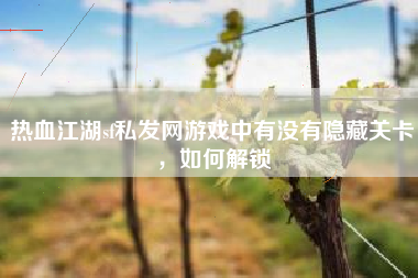 热血江湖sf私发网游戏中有没有隐藏关卡，如何解锁