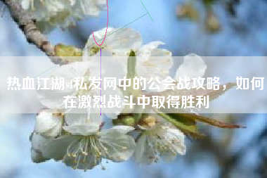 热血江湖sf私发网中的公会战攻略，如何在激烈战斗中取得胜利