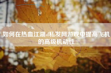 如何在热血江湖sf私发网游戏中提高飞机的高级机动性