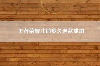 王者荣耀注销多久退款成功