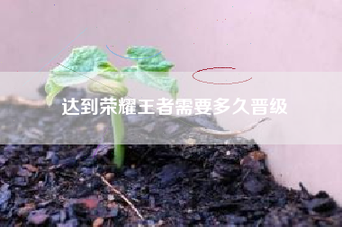 达到荣耀王者需要多久晋级