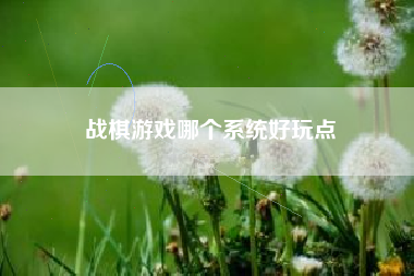 战棋游戏哪个系统好玩点