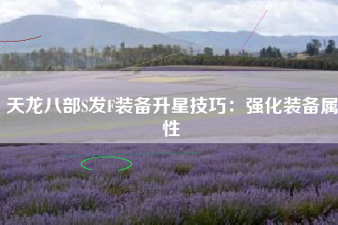 天龙八部S发F装备升星技巧：强化装备属性