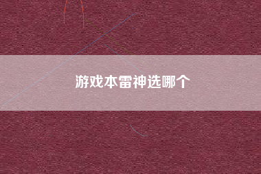游戏本雷神选哪个