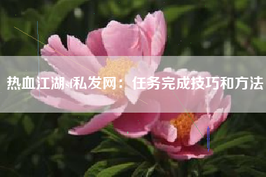 热血江湖sf私发网：任务完成技巧和方法