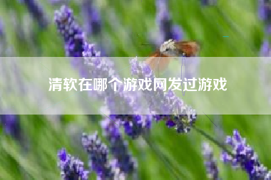 清软在哪个游戏网发过游戏