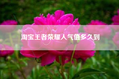 淘宝王者荣耀人气值多久到