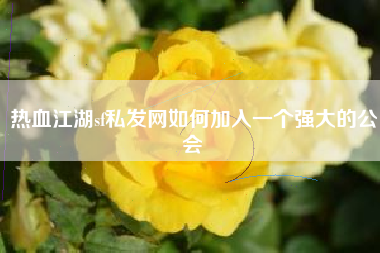 热血江湖sf私发网如何加入一个强大的公会