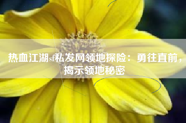 热血江湖sf私发网领地探险：勇往直前，揭示领地秘密