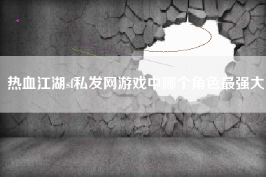 热血江湖sf私发网游戏中哪个角色最强大