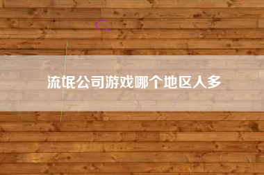 流氓公司游戏哪个地区人多