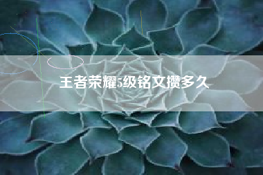 王者荣耀5级铭文攒多久