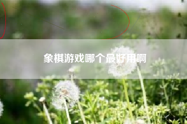 象棋游戏哪个最好用啊