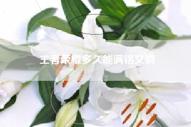王者荣耀多久能满铭文啊