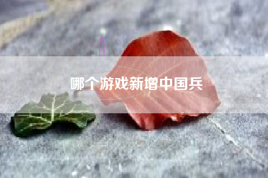 哪个游戏新增中国兵