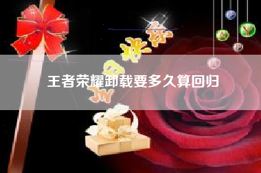 王者荣耀卸载要多久算回归
