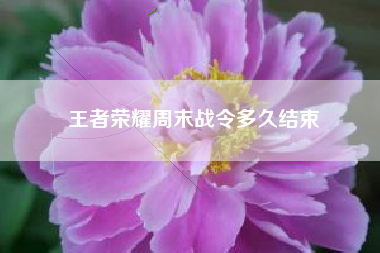 王者荣耀周末战令多久结束