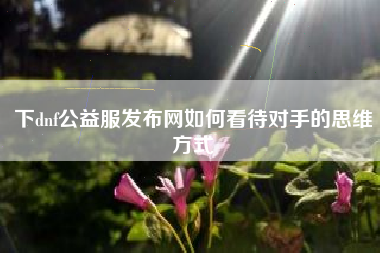 下dnf公益服发布网如何看待对手的思维方式