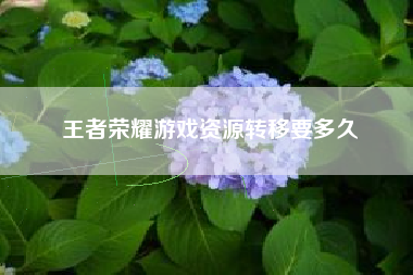 王者荣耀游戏资源转移要多久