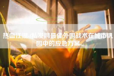 热血江湖sf私发网最佳外围战术在城市巩固中的应急方案