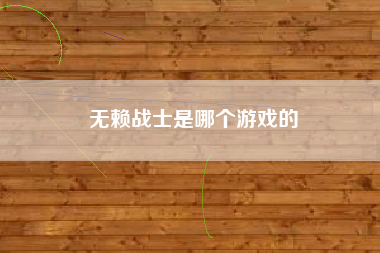 无赖战士是哪个游戏的