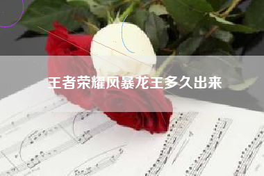 王者荣耀风暴龙王多久出来