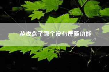 游戏盒子哪个没有屏蔽功能