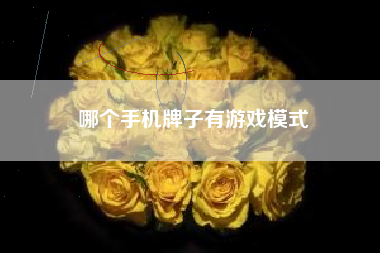 哪个手机牌子有游戏模式