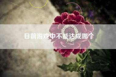 目前游戏中不能达成哪个