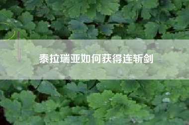 泰拉瑞亚如何获得连斩剑