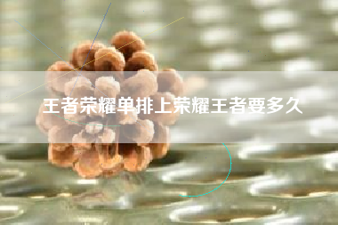 王者荣耀单排上荣耀王者要多久