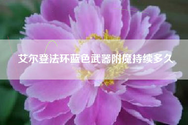艾尔登法环蓝色武器附魔持续多久