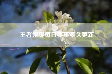 王者荣耀每日赛事多久更新