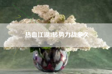 热血江湖3转势力战多久