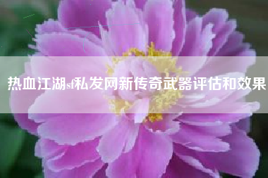 热血江湖sf私发网新传奇武器评估和效果