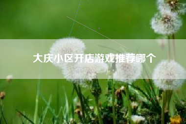 大庆小区开店游戏推荐哪个