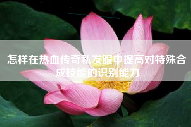 怎样在热血传奇私发服中提高对特殊合成技能的识别能力