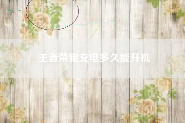 王者荣耀充电多久能开机