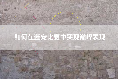 如何在迷宠比赛中实现巅峰表现